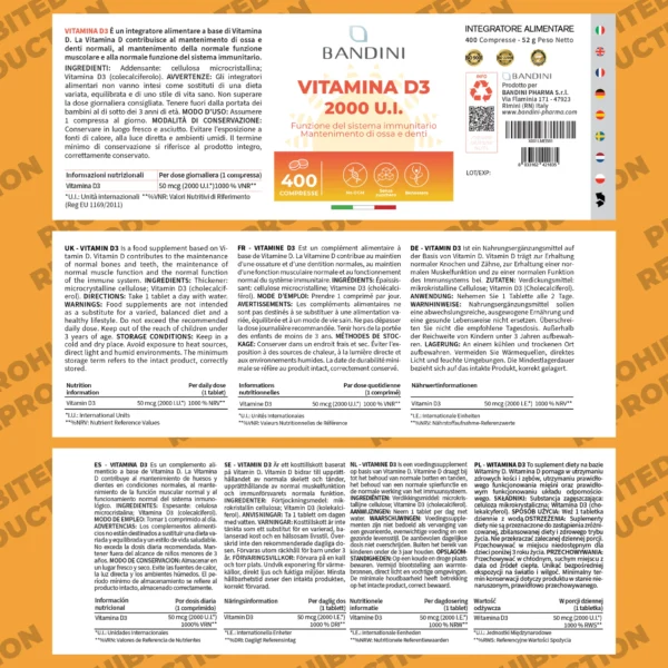 Prehransko dopolnilo z vitaminom D3 2000 IU