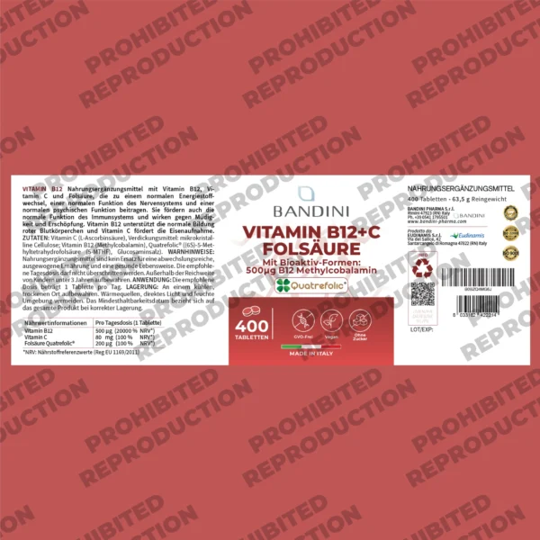 Prehransko dopolnilo z vitaminoma B12 in C